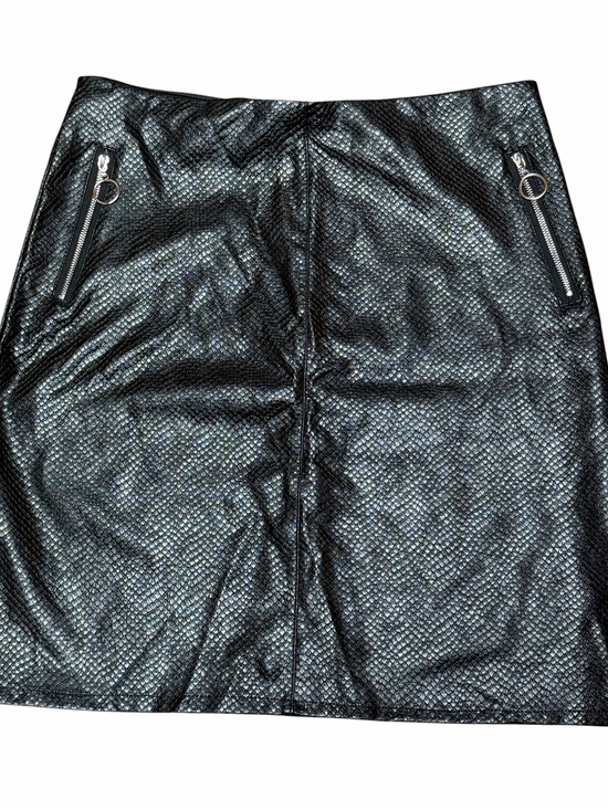 Posh Dresses & Skirts - POSH Black Faux Leather Zip-Pocket Mini Skirt